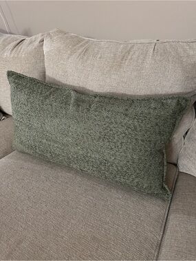 From the Studio - Green Textured Lumbar Pillow